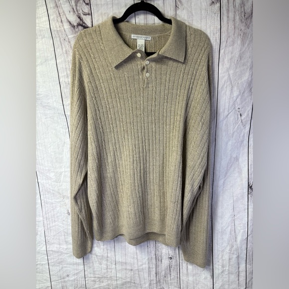 Geoffrey Beene Collared Knit Long Sleeve Ribbed Sweater XXL - Picture 1 of 4